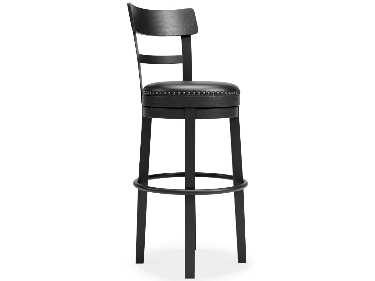 Signature Design by Ashley Valebeck Counter Height Upholstered Swivel Bar Stool with Contoured Back