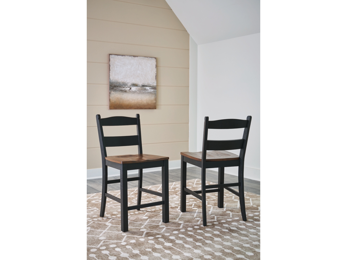 Signature Design by Ashley Valebeck Counter Height Barstool with Hard Seat and Back (Set of 2)