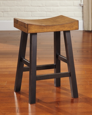 Glosco Counter Height Bar Stool, Medium Brown/Dark Brown, large