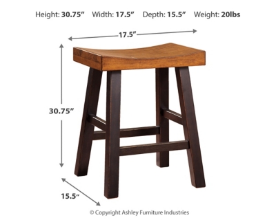 Glosco Bar Height Bar Stool, Medium Brown/Dark Brown, large