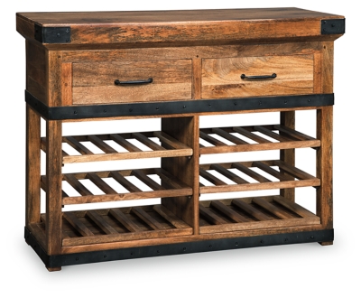 9 Bottle Floor Wine Bar Cabinet - Caravana Furniture