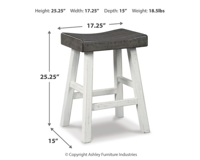 Glosco Counter Height Bar Stool, Brown Gray/Antique White, large