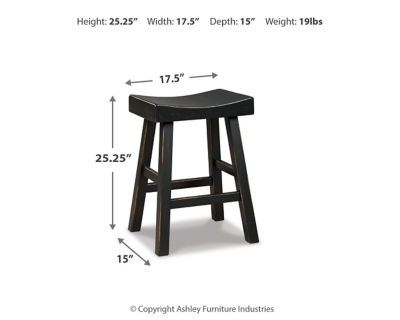 Glosco Counter Height Bar Stool, Black, large