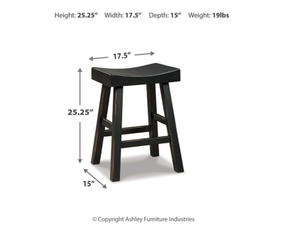 Glosco Counter Height Bar Stool, Black, large