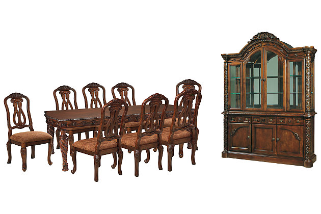 North S Dining Table And 8 Chairs, Ashley Dining Room Set With China Cabinet