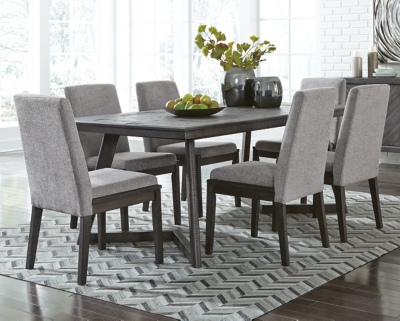 Charcoal Dining Chairs Set Of 6, Charcoal Gray Dining Room Set