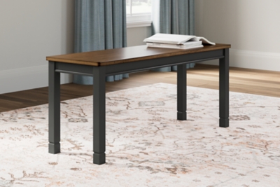 Owingsville 42 Two Tone Dining Bench, Black/Brown