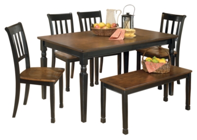 Owingsville Dining Table and 4 Chairs and Bench, , large