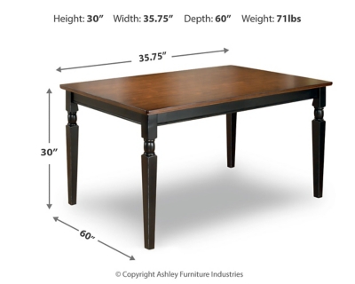 Owingsville Dining Table, Black/Brown, large