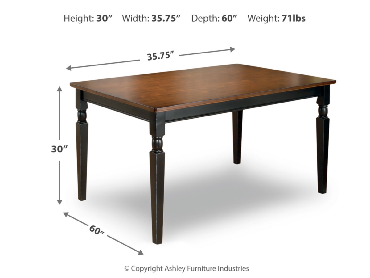 Owingsville Dining Table - Black/Brown - (D580-25)