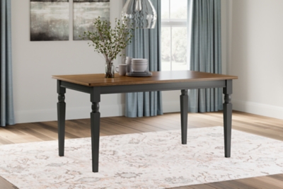 Owingsville Rectangular Two Tone Dining Table, Black/Brown, Wood