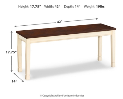 Whitesburg Dining Table and 4 Chairs and Bench | Ashley Furniture HomeStore