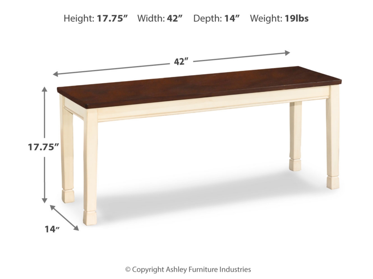 Whitesburg Dining Bench - Brown/Cottage White - (D583-00)