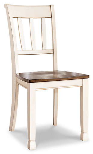 Incorporate cottage-cool warmth in your dining space with the Whitesburg dining room set. Its two-tone finish serves up twice the charm and character. Side chairs are in a classic rake back design. The bench is straight out of a country cottage. Its unique two-tone finish brings a relaxed and timeless look to the table. This piece can also be used as a welcome addition in a mudroom or casual living area.Includes 6 pieces: rectangular dining table, 4 side chairs and large bench | Made of veneers, wood and engineered wood | Two-tone finish | Table seats up to 6 | Assembly required