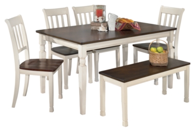 Whitesburg Dining Table And 4 Chairs And Bench Ashley Furniture Homestore