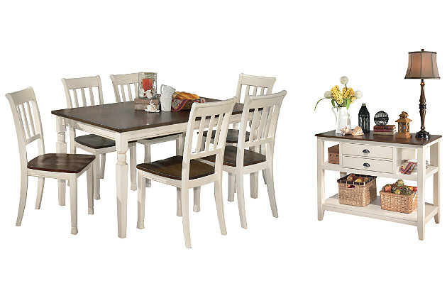 Whitesburg Dining Table And 6 Chairs With Storage Set Ashley Furniture Homestore