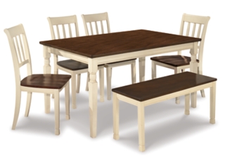 Whitesburg Dining Table and 4 Chairs and Bench&nbsp;