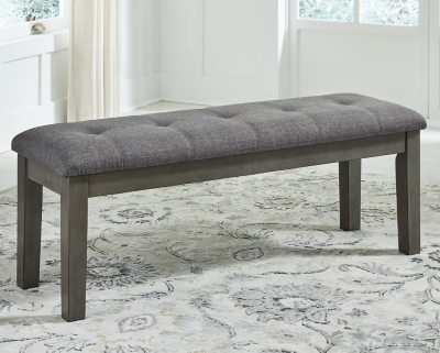 Hallanden 50 Upholstered Dining Bench, Two-tone Gray