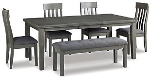 Hallanden Dining Table and 4 Chairs and Bench, , large