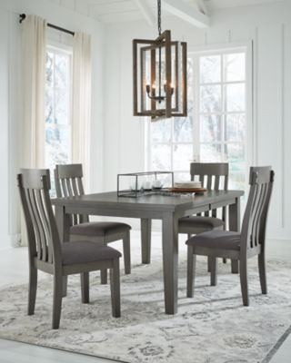 Hallanden Dining Table and 4 Chairs, Gray