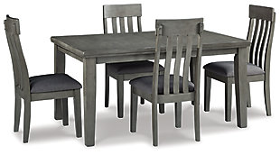 Hallanden Dining Table and 4 Chairs, Gray, large