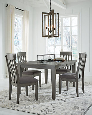 Hallanden Dining Table and 4 Chairs, Gray, rollover