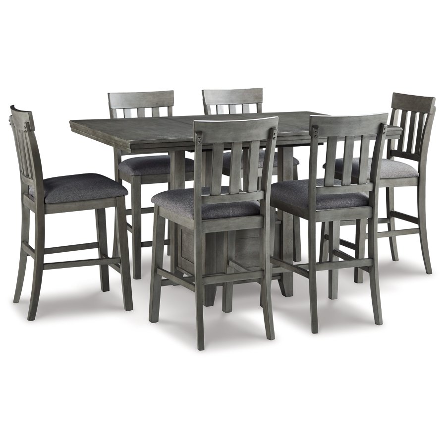 Mesa de comedor extensible a altura de mostrador Hallanden y 6 taburetes de bar - image 2