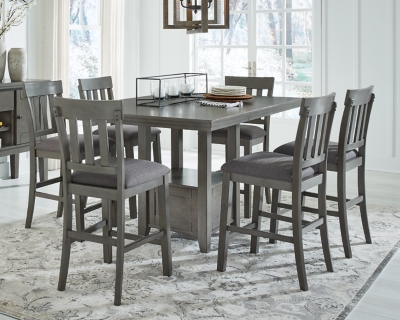 Hallanden Counter Height Dining Table and 6 Barstools | Ashley