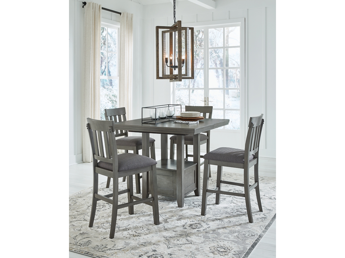 Signature Design by Ashley Hallanden Counter Height Dining Table and 4 Barstools