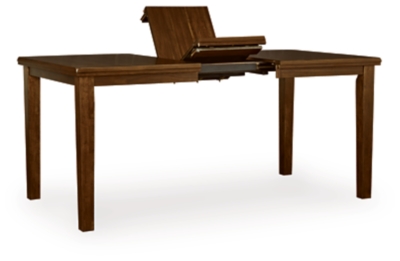 Extendable dining table with raised center extension