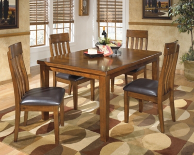 Ralene Dining Table and 4 Chairs, Medium Brown