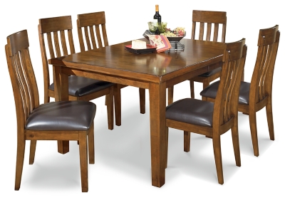 Ralene Dining Table and 6 Chairs, Medium Brown