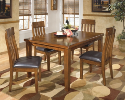 Ralene Dining Table and 4 Chairs, Medium Brown, rollover