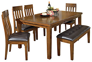 Ralene Dining Table and 4 Chairs and Bench, , large