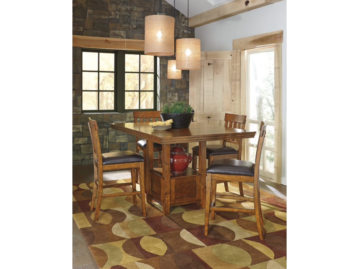 Signature Design by Ashley Hallanden Counter Height Dining Table and 4 Barstools