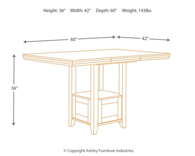 Ralene Counter Height Dining Extension Table, , large