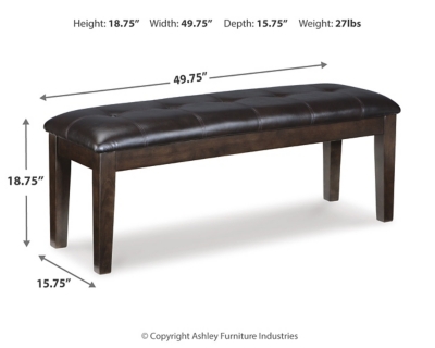 Haddigan Dining Bench, Dark Brown, large