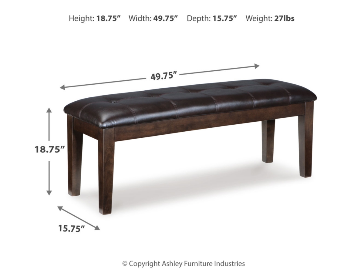 Haddigan Dining Bench - Dark Brown - (D596-00)