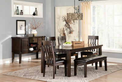Haddigan Dining Bench, Dark Brown, large