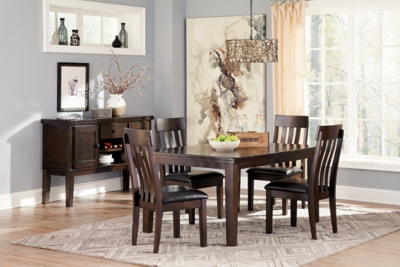 Haddigan Dining Table and 4 Chairs, Dark Brown