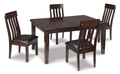 Haddigan Dining Table and 4 Chairs, Dark Brown, large