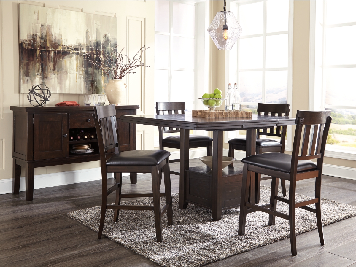 Haddigan Counter Height Extension Table - Dark Brown - (D596-42)
