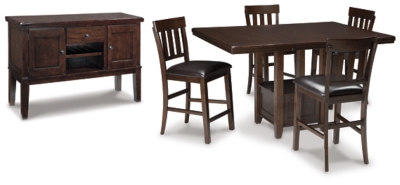 Haddigan Counter Height Dining Table and 4 Barstools with Storage, , large