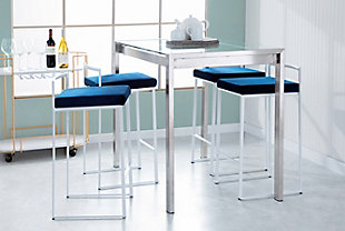 Fuji Stackable Counter Stool (Set of 2), Blue, rollover