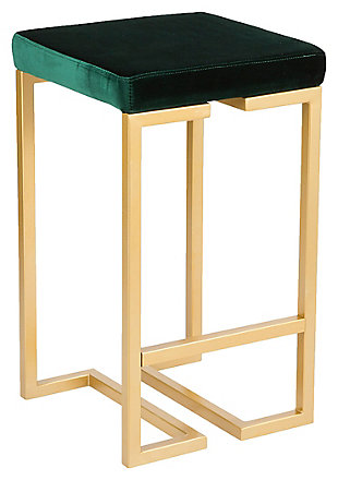Felicia 26" Counter Stool (Set of 2), Yellow/Green, large
