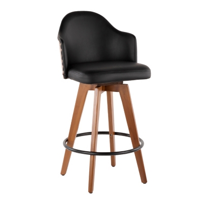 Posano Counter Stool, Walnut/Black, large