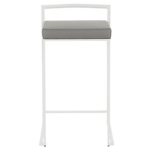 Fuji Stackable Counter Stool (Set of 2), Gray, rollover