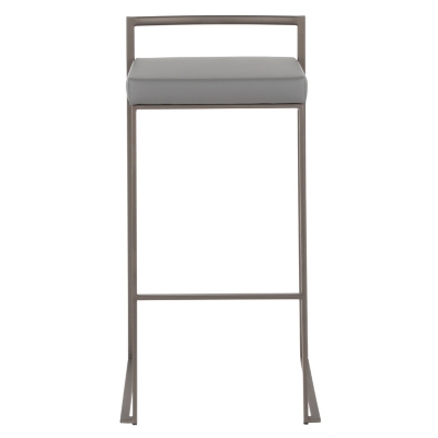 Fuji Industrial Stackable Barstool (Set of 2), Gray, large