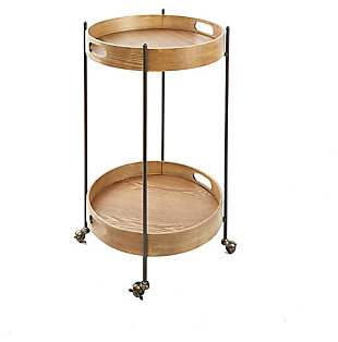 Rolling 2-Tier Round Bar Cart, , large