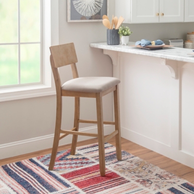 Linon Jordan Bar Stool, Graywash, rollover